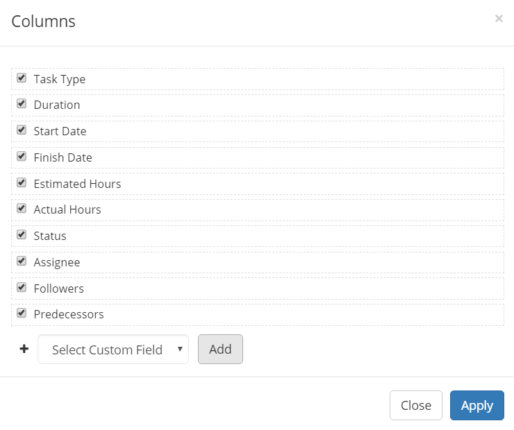 Output Time Columns Custom Field