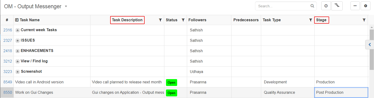 Output Time Task Custom Field