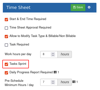 Output Time - Enable Sprint