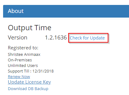 Output Time Updates